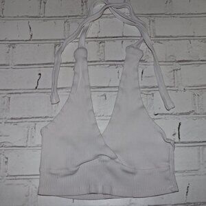 🤍✨ White Haltered Crop Top · XS Fit · 11.5" Flat Lay